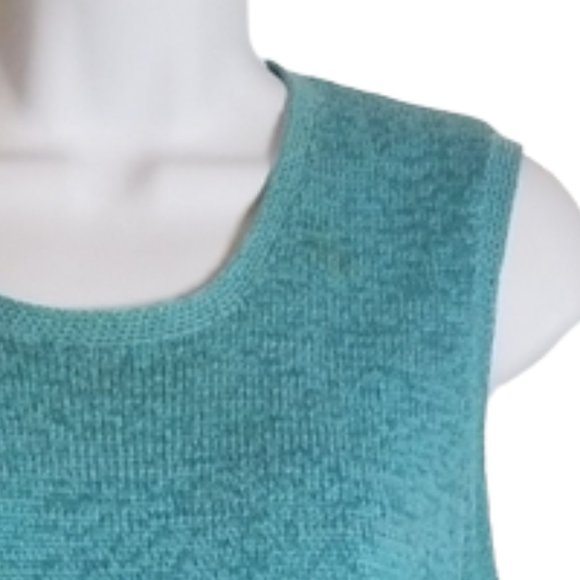 Pendleton Aquamarine Knit Sleeveless Round Neck Sweater Vest - Picture 3 of 8